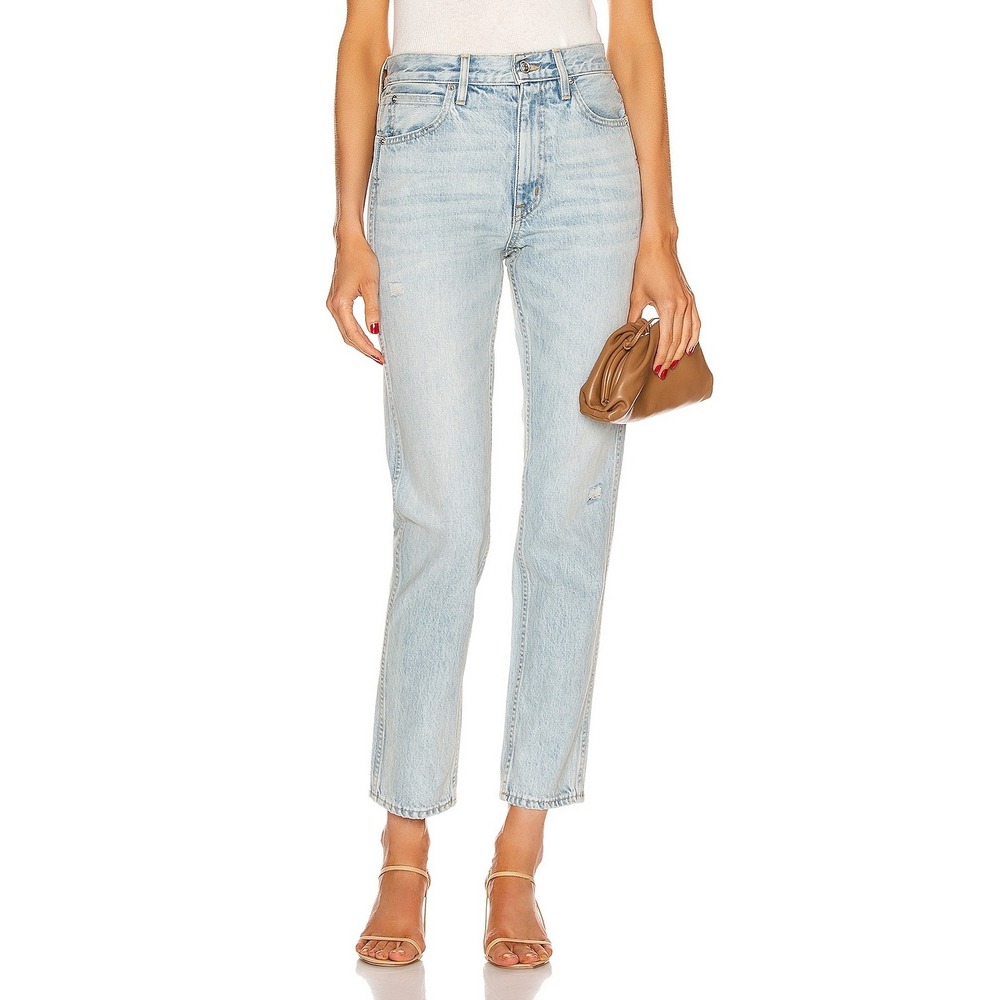 SLVRLAKE‎ Virginia Slim High Rise Jeans Love Song Light Wash Distressed Size 30